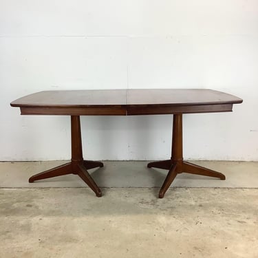 Mid-Century Walnut Dining Table with Leaves 