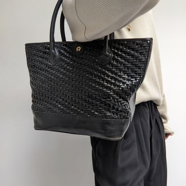 Vintage Etienne Aigner Woven Leather Bag