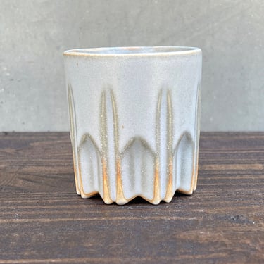 Porcelain Ceramic "Stealth Peak" Cup  -  Satin Grey Blue "Fog" 