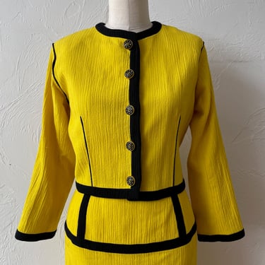 Vintage Ungaro Black &amp; Yellow Crop Blazer S/M