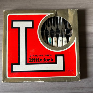 Vintage Little Fork, Cocktail Forks, Retro Kitchenware 