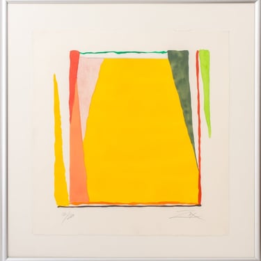 Larry Zox Abstract Composition in Yellow Porchoir