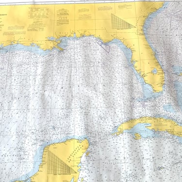 Vintage Original 1971 Large Gulf of Mexico U.S Department of Commerce Map 