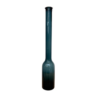 Scandinavian Blue Glass Long Neck Vase