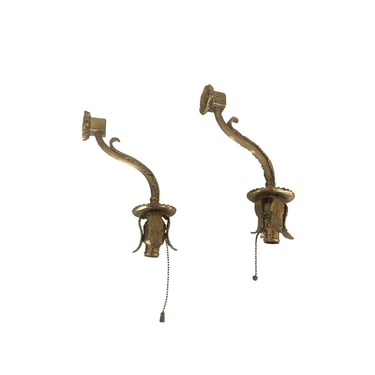 20th Century Brass Wall Sconces With Directional Soft Lighting-A Pair 