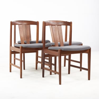 Folke Ohlsson for Dux Mid Century Teak Wishbone Dining Chairs - Set of 4 - mcm 
