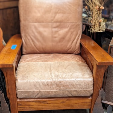 Craftsman Wood and Leather Chair