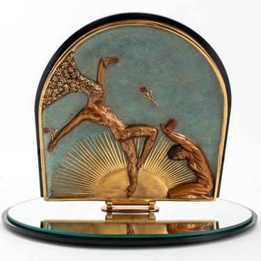 Erte "Femme Fatale" Bronze Vanity Mirror, 1985