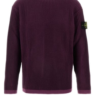 Stone Island Man Plum Wool Sweater