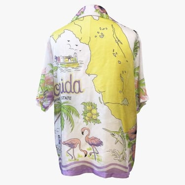Anna Sui Florida Silk Voile Collared Pajama Top - Lavender Multi