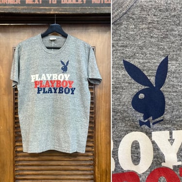 Vintage 1970’s Playboy Magazine Tri-Blend Pop Art Licensed Tee Shirt, 70’s Tee Shirt, Vintage T Shirt, Vintage Clothing 