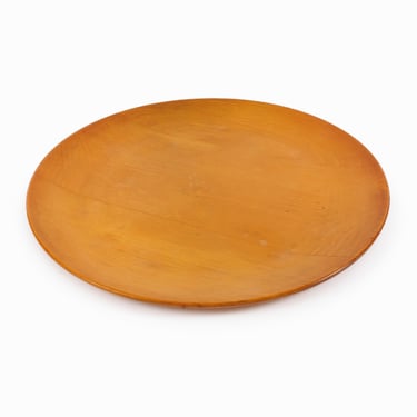 Hand Turned Wooden Plate Round Decorative 