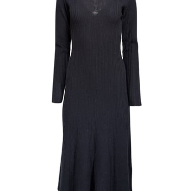 Equipment - Navy Wool & Cashmere Blend Ribbed Knit Dress Sz S