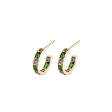 Fern Gemstone Hoops