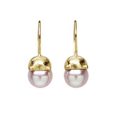 One-of-a-Kind Dotted Dome Pink Pearl Drops