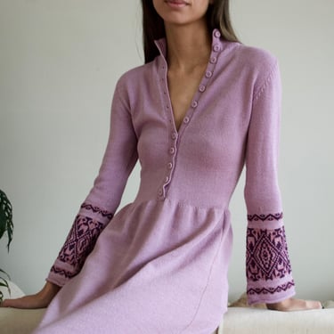 lavender 70s knit maxi dress / mady gerrard 