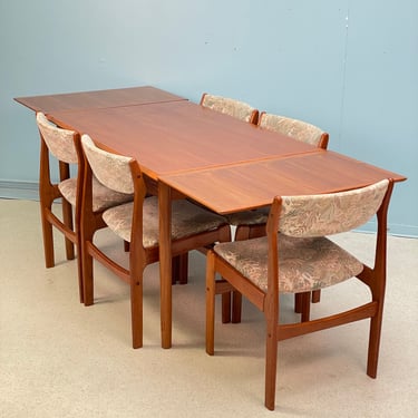 Mid-Century Danish teak dining table and 5 chairs by Niels Otto Møller for A.B.J, 1960s 