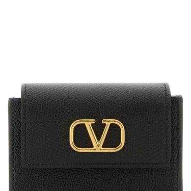 Valentino Garavani Women Black Leather Card Holder