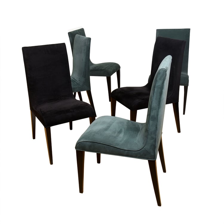 Set of 6 Contemporary Dining Chairs from Theodore&#8217;s Upholstered in Ultra Suede
