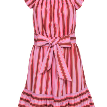 Kate Spade - Pink & Orange Stripe Cotton Fit & Flare Sundress Sz S