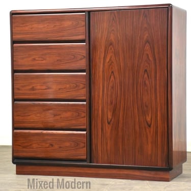 Danish Modern Rosewood Armoire Dresser by Brouer 