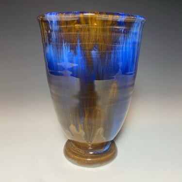 Blue and Brown Ceramic Vase or Cup Shearwater Art Pottery- Vase Decorative display 