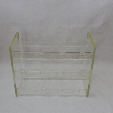 Vintage Mid-Century Modern Lucite Acrylic 12 Bottle Wine Rack 