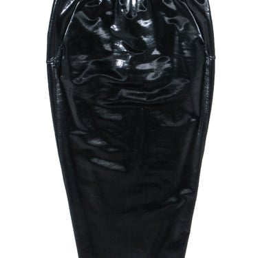 Rick Owens - Black Patent Leather Midi Skirt Sz 4