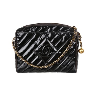 Chanel Black Patent Chain Crossbody Bag