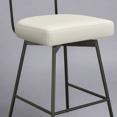 Giselle Swivel Counter Height Stool (Set of 2) in Natural Polyester Linen FFW258-633