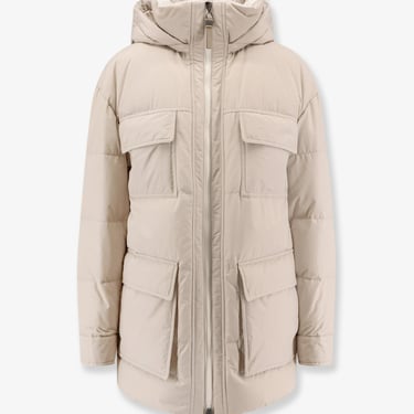 Brunello Cucinelli Women Nylon And Cotton Hooded Down Jacket
