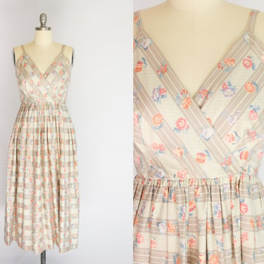 Vintage 1980s Floral Cotton Sundress | M 