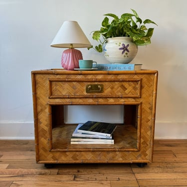 Small Bamboo Console with Drawer