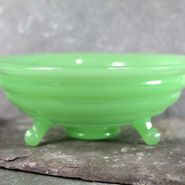 Vintage Jadeite 3 Footed Glass Bowl | Candy Dish | Condiment Bowl | Beehive Pattern | Fenton Glass | Listing for 1 Bowl 