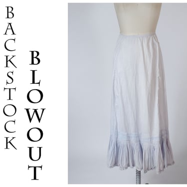 4 Day Backstock SALE - Small - Lovely Early 1900s Edwardian Cotton Trained Skirt S Curve Era - Item #23 