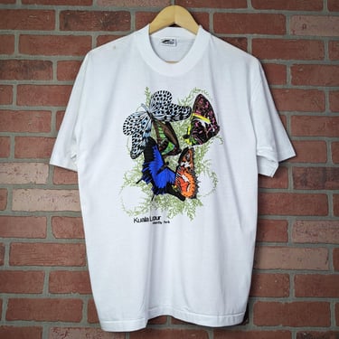 Vintage 90s Kuala Lampur Butterfly Park ORIGINAL Nature Tee - Medium 