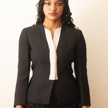 1990s Giorgio Armani Black and White Minimalist Blazer 