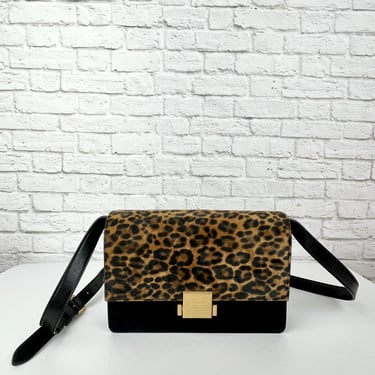 SAINT LAURENT Bellechasse Medium Leopard-print Leather Bag