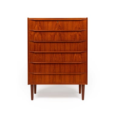 Vintage Danish Mid-Century Teak Tallboy Dresser 