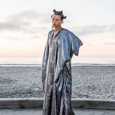 Goddess Waist Caftan in Opal Mirage 