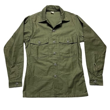 Vintage 1960s OG-107 US Army Utility Shirt ~ size S ~ Military Uniform ~ Fatigues ~ Vietnam War ~ 