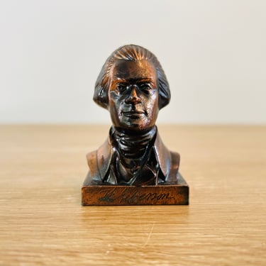 Vintage Small Metal Thomas Jefferson President Bust 