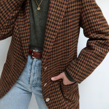 Vintage Rust Plaid Wool Blazer