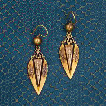 Georgian Pinchbeck Drop Earrings