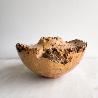 Turned Maple Burl Bowl Vase Live Edge Wood Stunning Handmade Natural Decor Rustic Modern Table Decor Wood Bowl Wood Vase 