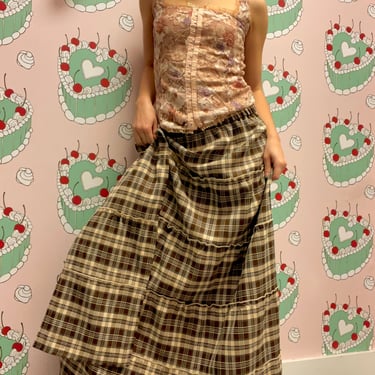 Plaid Long Skirt