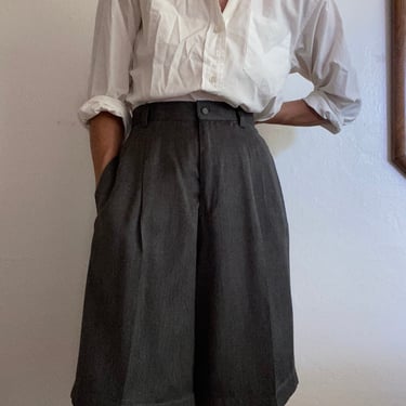 vintage high waisted grey dress shorts size us 12 