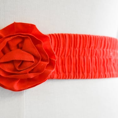 1980s Goodheart Red Rosette Elastic Belt 