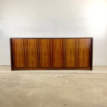 Danish Modern Rosewood Bedroom Dresser With Center Cabinet 