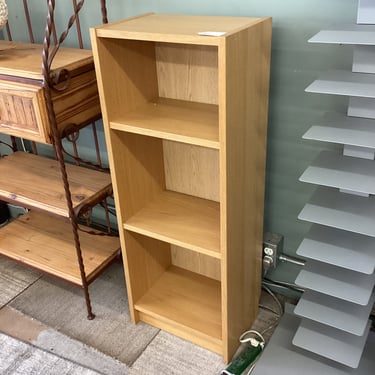 Small Narrow Blonde Oak Bookcase